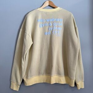 Wilo Women's Butter Yellow and Dark Yellow Crewneck Sweatshirt new without tags